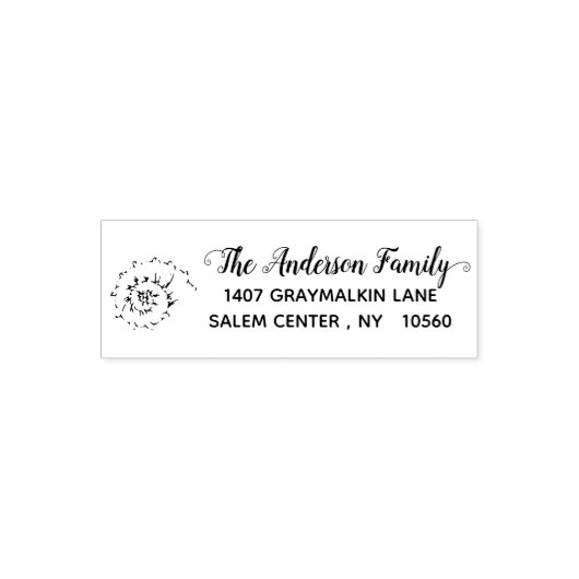 Tampon Auto-encreur Shell Calligraphy Adresse Famille manuscrite (Design)