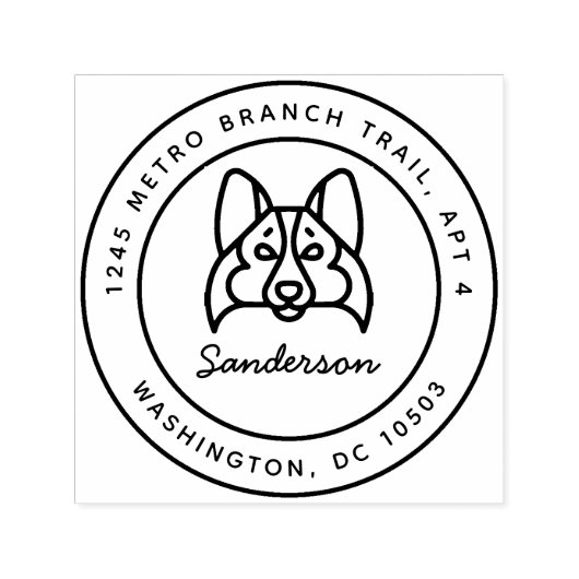 Tampon Auto-encreur Shetland Sheepdog Retourner l'adresse Timbre auto- (Design)