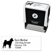 Tampon Auto-encreur Shiba Inu Chien race Silhouette Adresse de retour (En situation)
