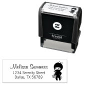 Tampon Auto-encreur Shopping Ninja Girl Address (En situation)