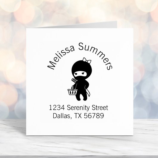 Tampon Auto-encreur Shopping Ninja Girl rose Adresse