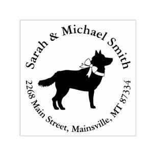 Tampon Auto-encreur Sibérie Husky Chien Baby shower Chien Chiot Gris