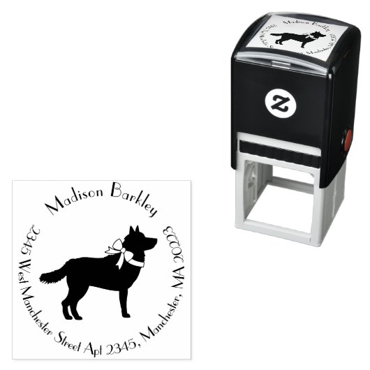 Tampon Auto-encreur Sibérie Husky Chien Chien Chien Chiot Malamut (En situation)