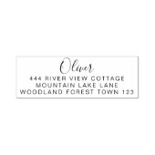 Tampon Auto-encreur Signature classique Noir Blanc Élégant Plat Simple (Design)