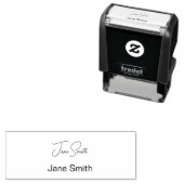 Tampon Auto-encreur Signature de script "cursive" simple et nom imprim (En situation)