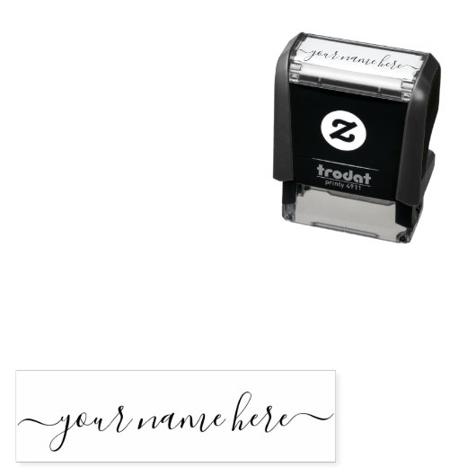 Tampon Auto-encreur Signature manuscrite Script nom simple ici (En situation)