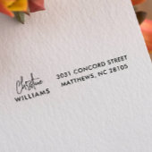 Tampon Auto-encreur Signature Monogramme manuscrit Script Blu rose