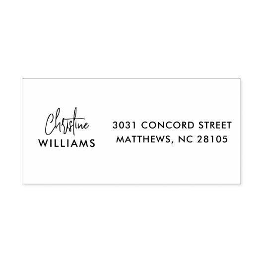 Tampon Auto-encreur Signature Monogramme manuscrit Script Blu rose (Design)