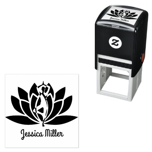 Tampon Auto-encreur Signature personnalisée Lotus (En situation)