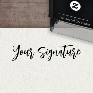 Tampon Auto-encreur Signature - Police de script manuscrite 1 ligne Te