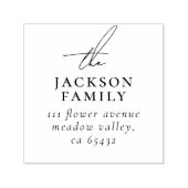 Tampon Auto-encreur Signature Script "The" Nom de famille Adresse de r (Design)