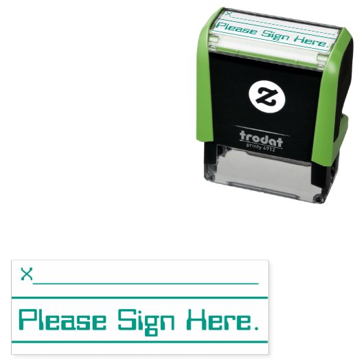 Tampon Auto-encreur "Signez Ici, S'Il Vous Plaît." Timbre en caoutchou (En situation)