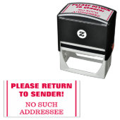 TAMPON AUTO-ENCREUR "S'IL VOUS PLAÎT RETOUR À ENVOYER !" "AUCUNE ADRES (En situation)