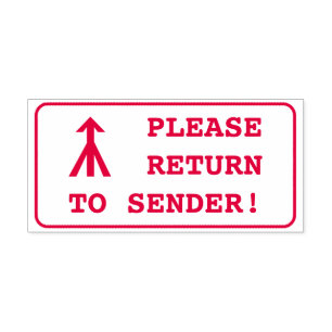 Tampon Auto-encreur "S'IL VOUS PLAÎT RETOURNEZ À L'ENVOI !" + Timbre e