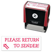 Tampon Auto-encreur "S'IL VOUS PLAÎT RETOURNEZ À L'ENVOI !" + Timbre e (En situation)