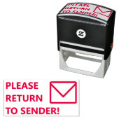 Tampon Auto-encreur "S'IL VOUS PLAÎT RETOURNEZ À SENDER !" Timbre en c (En situation)