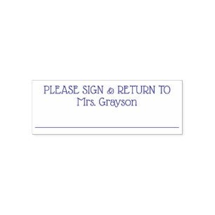 Tampon Auto-encreur S'Il Vous Plaît Signer Et Retourner Au Nom De L'En