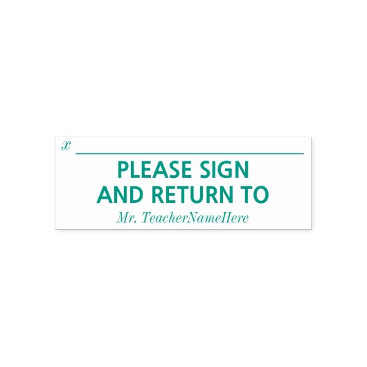 Tampon Auto-encreur "S'IL VOUS PLAÎT SIGNER ET REVENIR À" et nom de l' (Design)