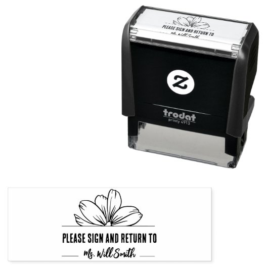 Tampon Auto-encreur S'il vous plaît signer et revenir à l'enseignant p (En situation)