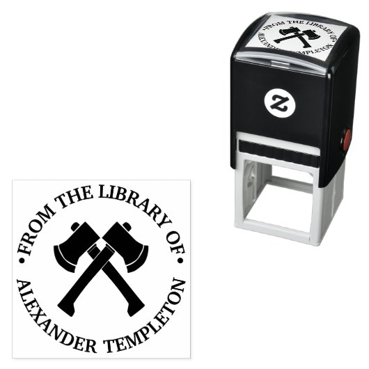 Tampon Auto-encreur Silhouette Axe Traversé Throwing Sport Library (En situation)