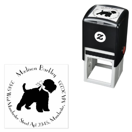 Tampon Auto-encreur Silhouette de chien de Terrier (En situation)