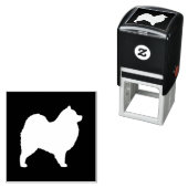 Tampon Auto-encreur Silhouette de Samoyed Dog (En situation)