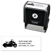 Tampon Auto-encreur Silhouette moto pour motards (En situation)