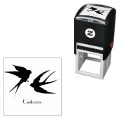 Tampon Auto-encreur Silhouettes d'oiseaux hirondelles Thunder_Cove (En situation)