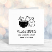 Tampon Auto-encreur Silly Blob Créatures Avoir Une Coco Boire Adresse