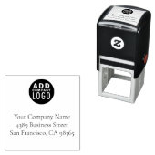 Tampon Auto-encreur simple ajouter un logo entreprise (En situation)