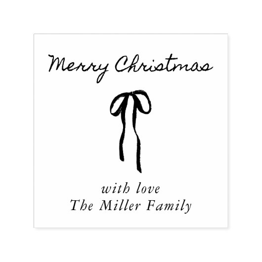 Tampon Auto-encreur Simple arbre de Noël élégant | arc élégant (Design)