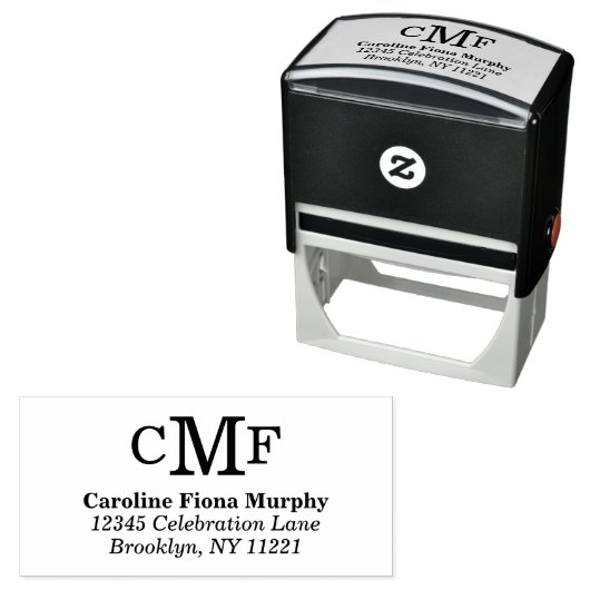 Tampon Auto-encreur Simple Basic Modern 3 Monogramme Couleur personnal (En situation)