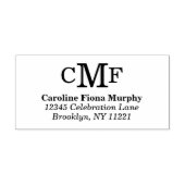 Tampon Auto-encreur Simple Basic Modern 3 Monogramme Couleur personnal (Design)