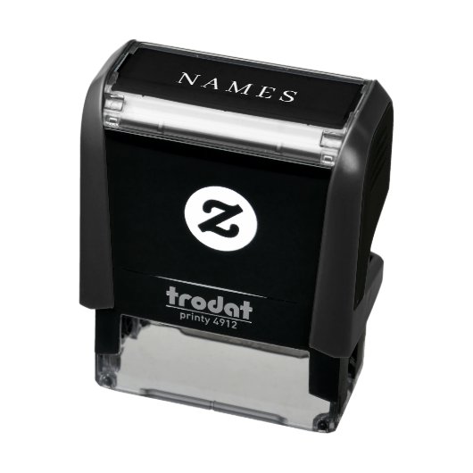 Tampon Auto-encreur Simple Black Custom Ajouter Votre Nom Élégant (Produit)
