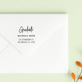 Tampon Auto-encreur Simple Black Script Graduate Adresse de retour