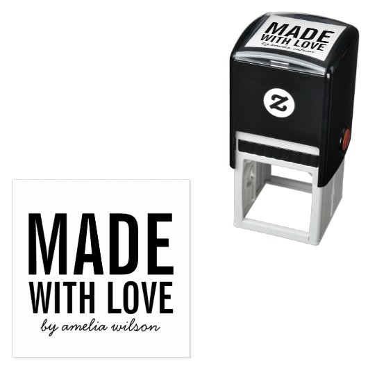 Tampon Auto-encreur Simple Bold Personnaliser avec le nom Fabriqué ave (En situation)