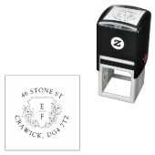 Tampon Auto-encreur Simple Cerise Fleur Monogramme Crest Circulaire (En situation)