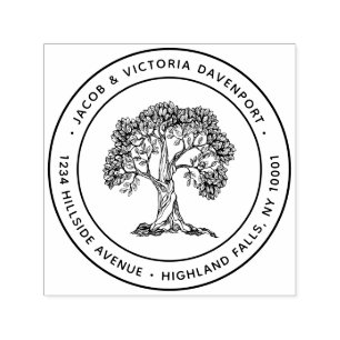 Tampon Auto-encreur Simple Christian Tree of Life Adresse de retour