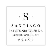 Tampon Auto-encreur Simple Classic Monogramme Adresse de retour (Design)