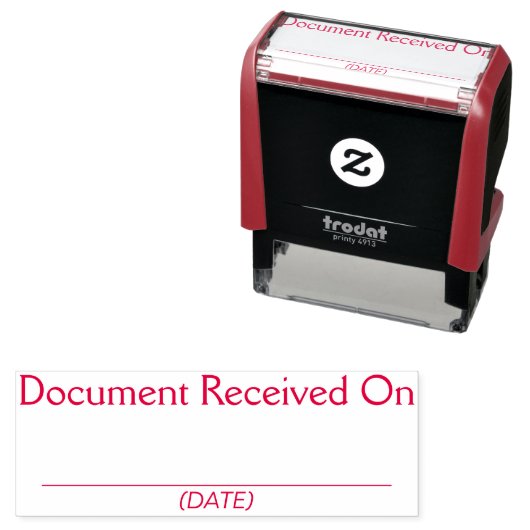 Tampon Auto-encreur Simple "Document reçu sur" Timbre en caoutchouc (En situation)