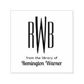 Tampon Auto-encreur Simple Elegant 3 initial #8D2 Nom du livre de bibl (Design)