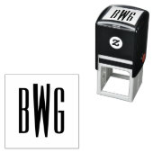 Tampon Auto-encreur Simple Élégant 3 Monogramme de Lettre Initiale #8B (En situation)