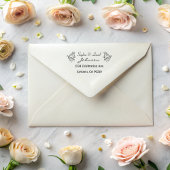 Tampon Auto-encreur Simple Elegant Flowers Mariage Adresse de retour