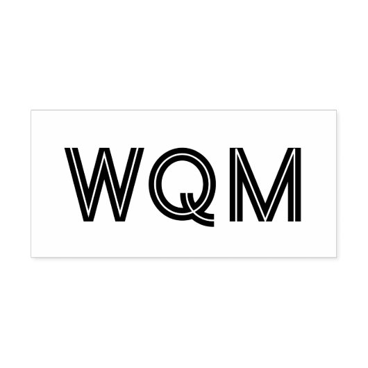 Tampon Auto-encreur Simple Élégant Monogramme Initiale 3 #93 (Design)