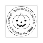 Tampon Auto-encreur Simple Halloween Pumpkin Round Message (Design)