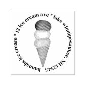 Tampon Auto-encreur Simple Ice Cream Cone Adresse de retour (Design)