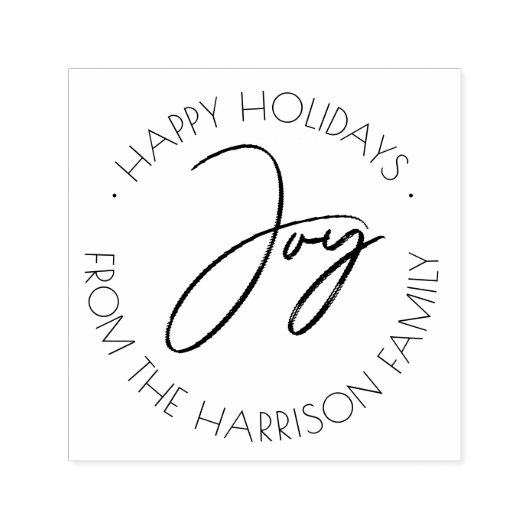 Tampon Auto-encreur Simple Joy Happy Holidays Accueil familial (Design)