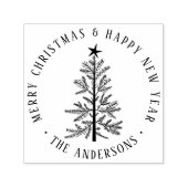 Tampon Auto-encreur Simple Merry Christmas Round Return Address (Design)