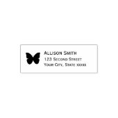 Tampon Auto-encreur Simple Modern Butterfly Black Address (Design)