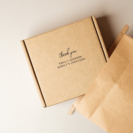 Tampon Auto-encreur Simple Modern Handwriting Thank You Business